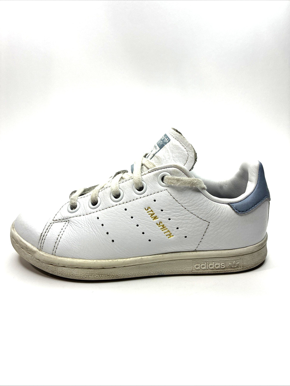 Adidas Originals Stan Smith White Blue Leather Sneakers Kids US 13 EU 31